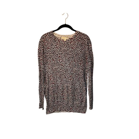 Michael Kors women’s cheetah print, long sleeve sweater, size medium - Picture 2 of 4